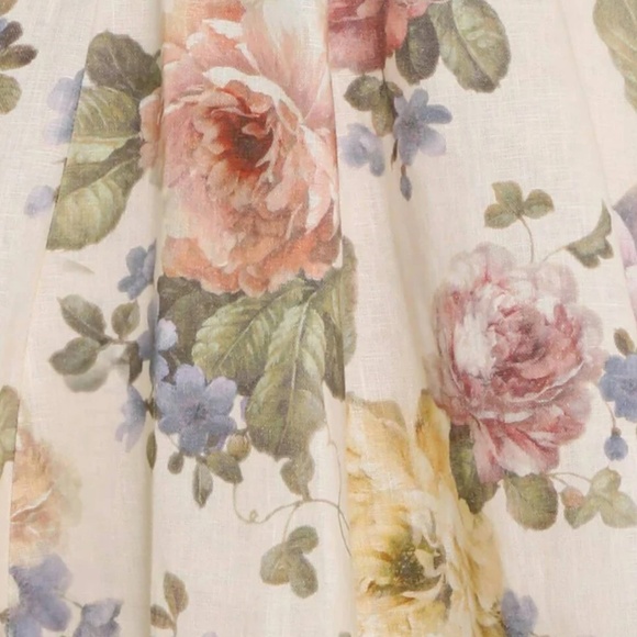 Zimmermann Luminosity Mini Dress in Multi Floral Cream - Picture 3 of 5